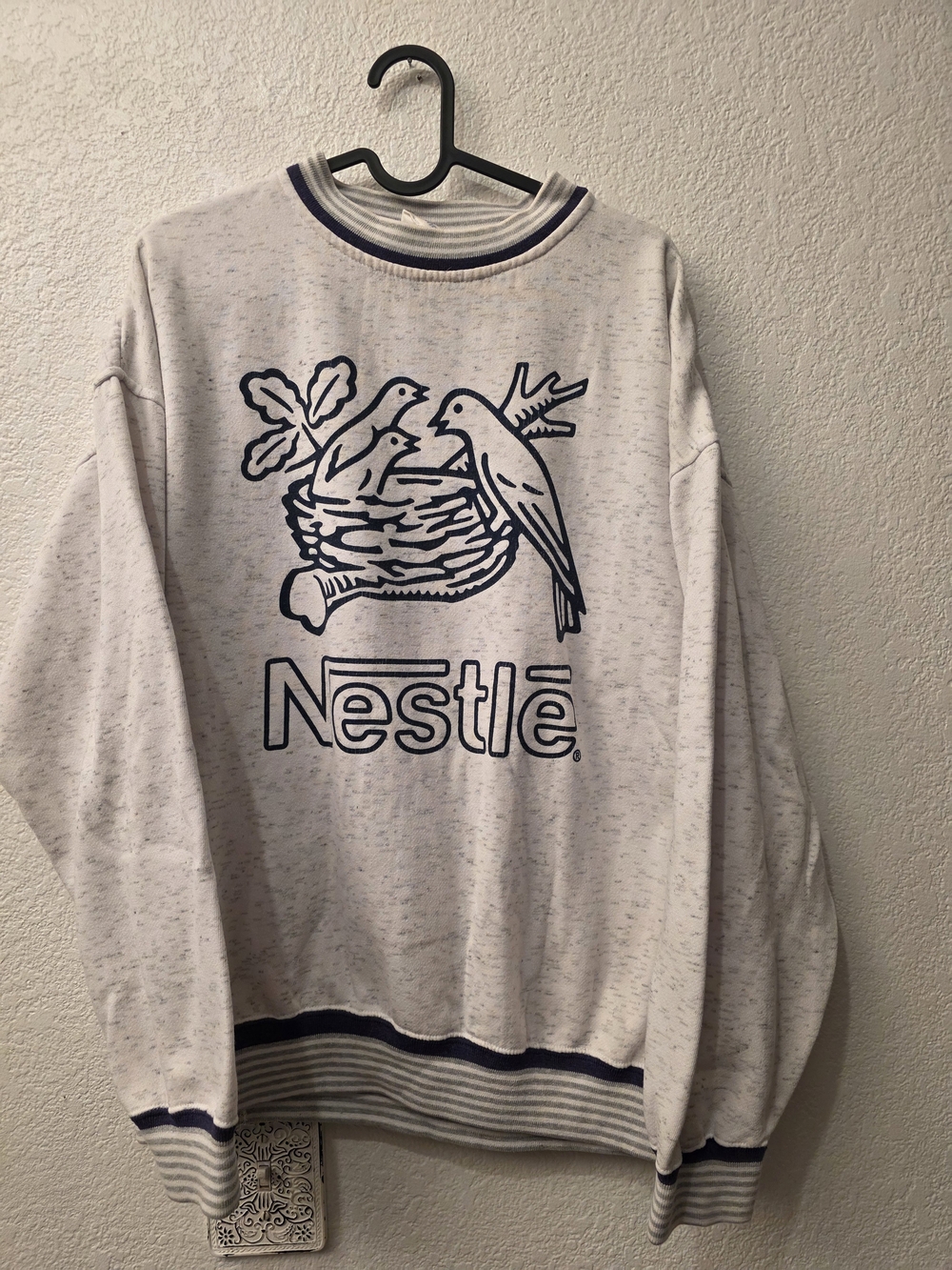 NESTLE White Logo Crewneck Sweater